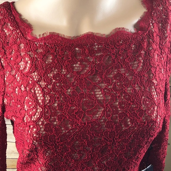 ✨Adrianna Papell NEW Sheath Lace Red Dress Size 8P - Picture 3 of 5